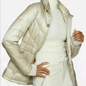 ATHLETA Goose Down Jacket Slimming Dove Grey XS